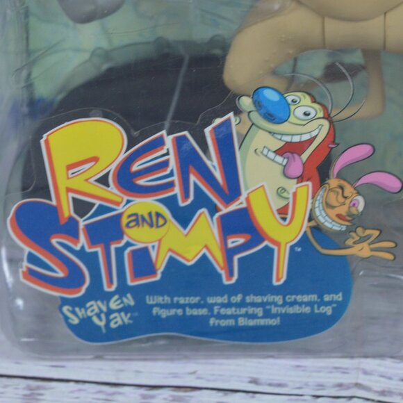 Ren and Stimpy Palisades Shaven Yak Figure Invisible Log Blammo 2004 BOX DAMAGE - Picture 4 of 16